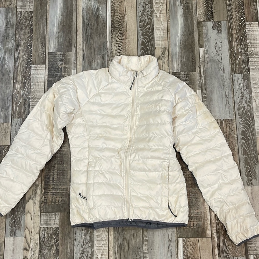 Solstice white duck down puffer coat sz medium